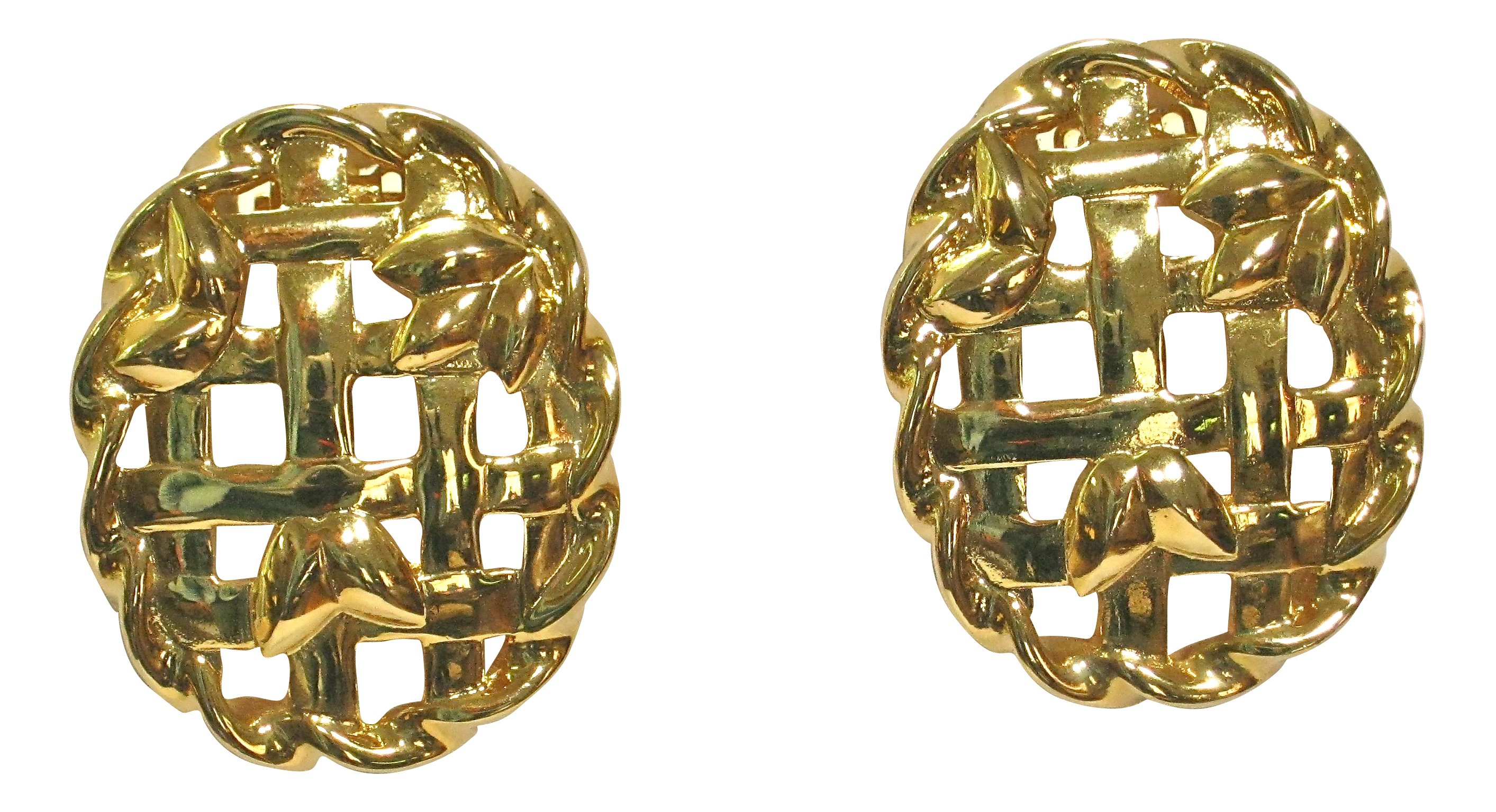 Givenchy Lattice Gold Plate Earrings~P77148125