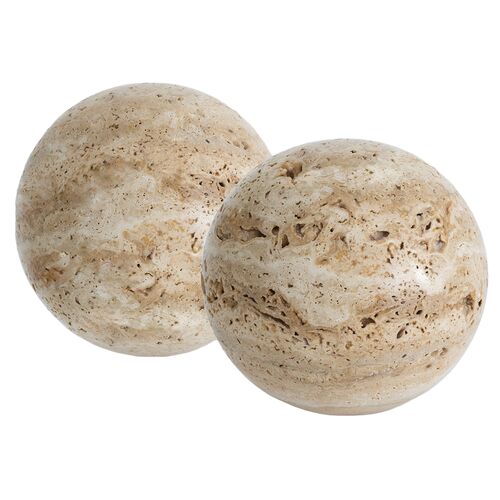 Sloane Travertine Bookend Set
