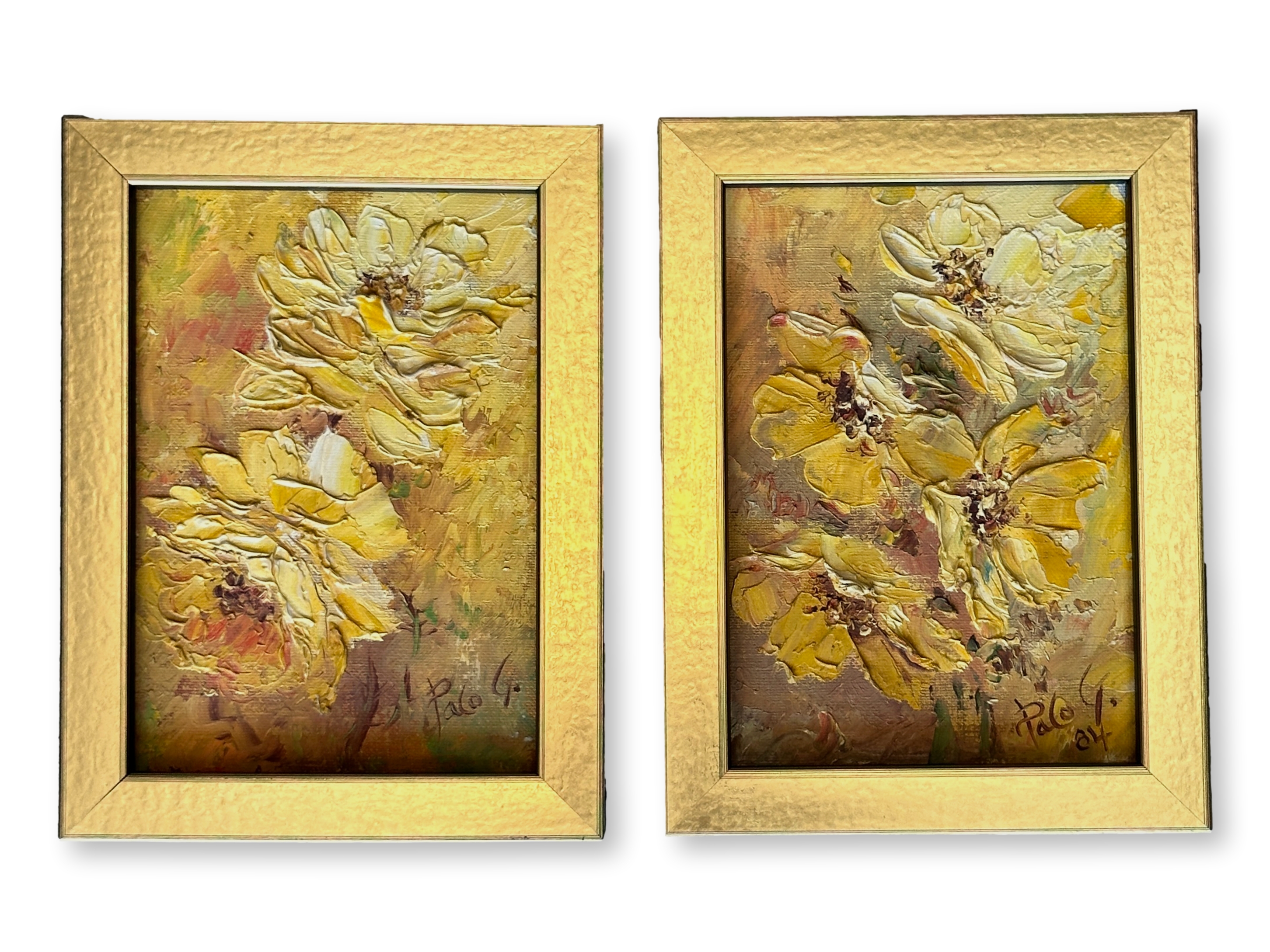 Petit Framed Floral Paintings, Pair~P77699869