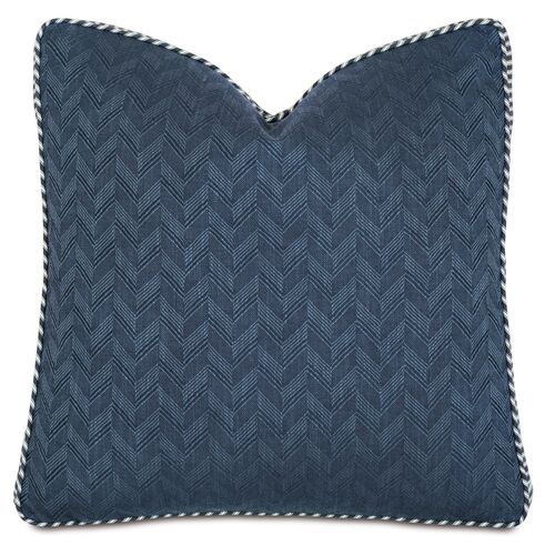 Claire Chevron Boxed 24x24 Pillow, Blue~P77634390