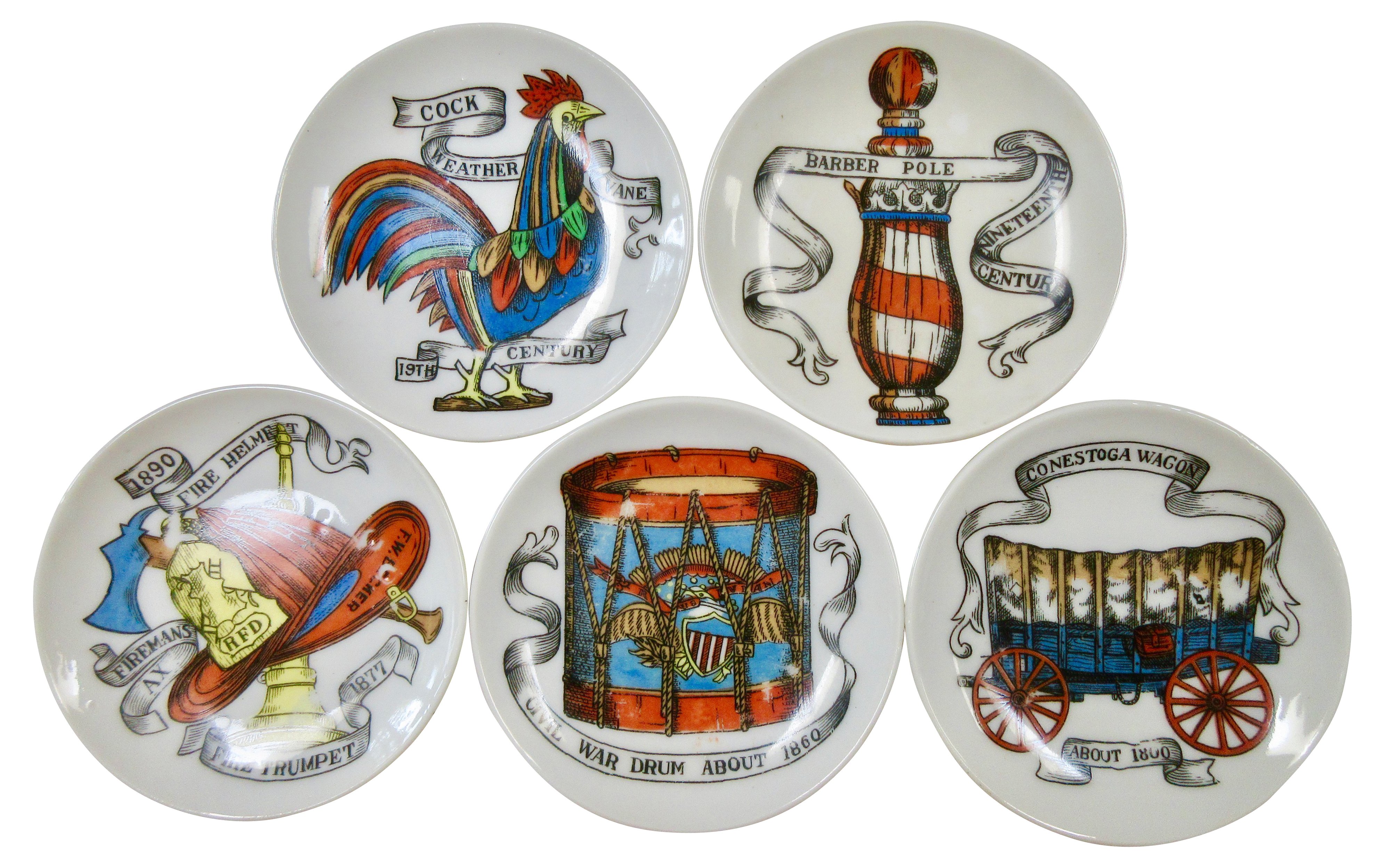 1960s Fornasetti-Style Coasters, S/5~P77574921