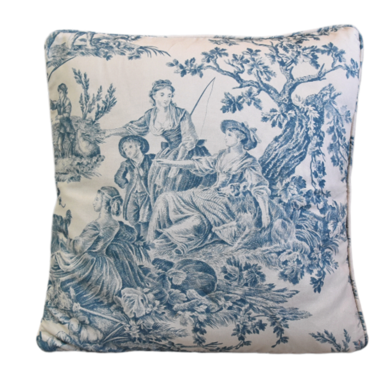 French Blue Countryside Toile Pillow French Blue Countryside Toile Pillow~P77809962