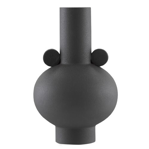 Round Round Happy 40 Vase, Black~P77609910