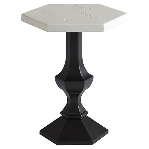 Outdoor Accent Table, White/Black~P111120186