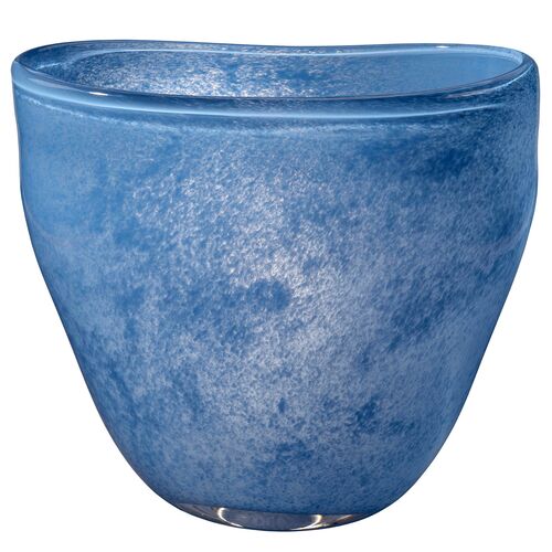 Puddle Glass Vase, Blue