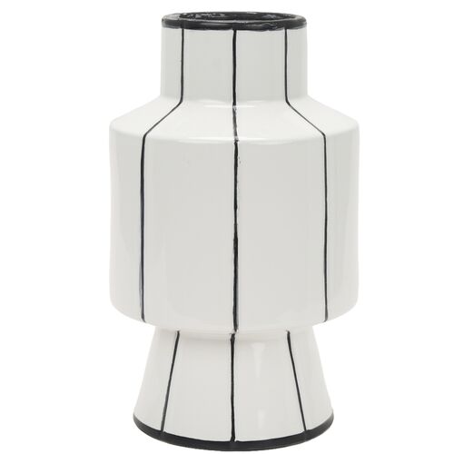 Dinah Black Stripe Ceramic Vase Dinah Black Stripe Ceramic Vase