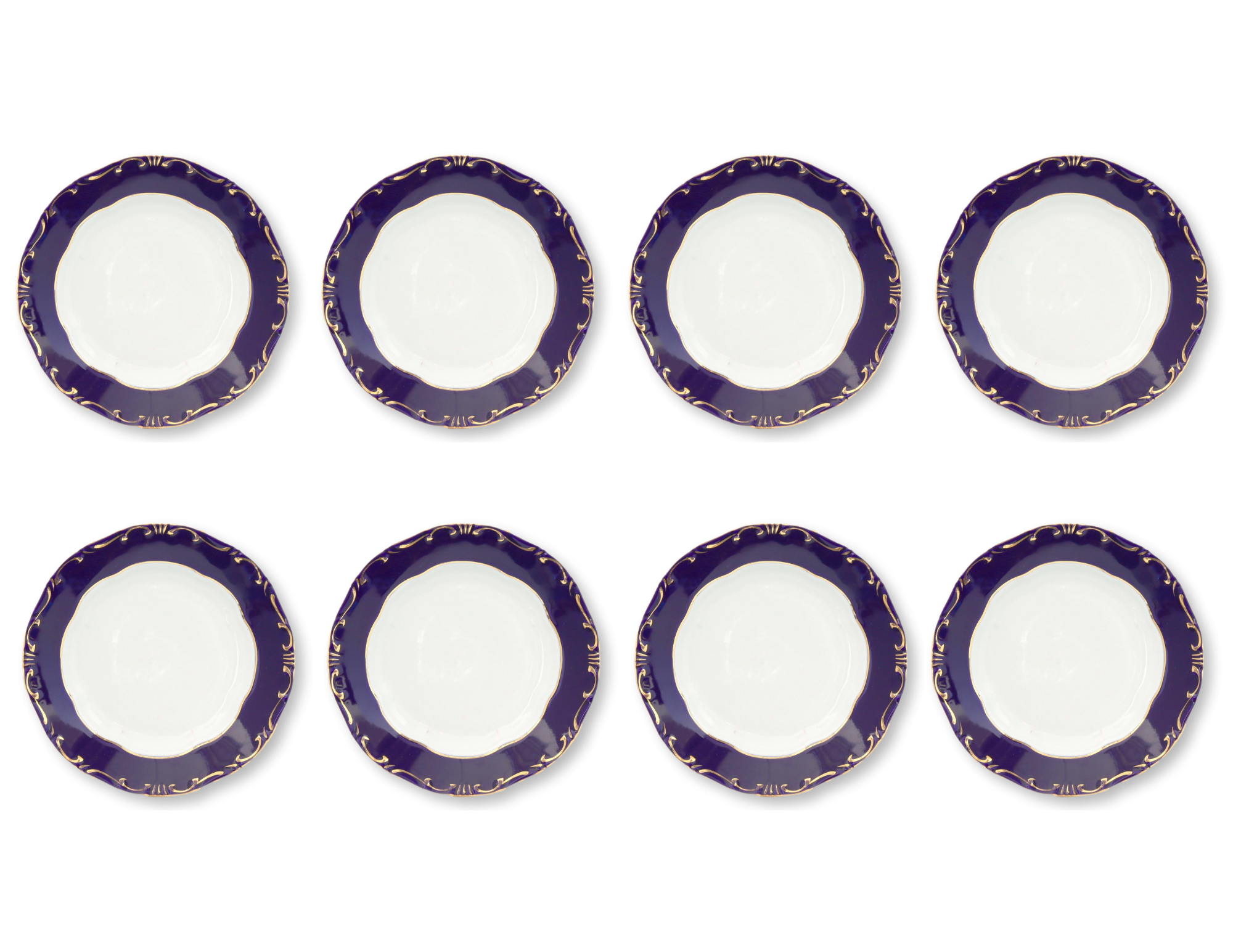 Pompadour III Cobalt & 18K Salad Plates~P77689576