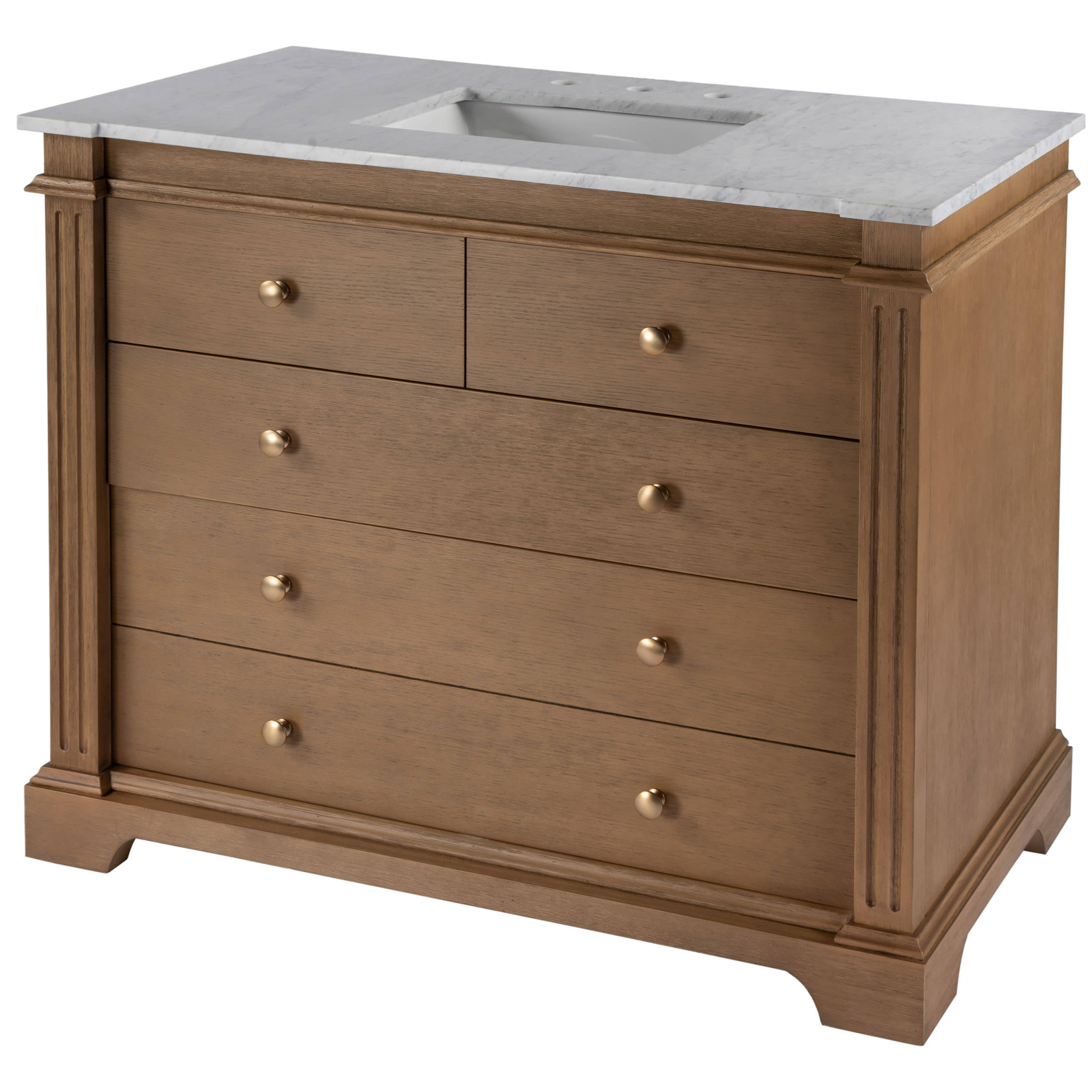 Cornelia Single Sink Bathroom Vanity, 42" W, Light Weathered Finish Cornelia Single Sink Bathroom Vanity, 42" W, Light Weathered Finish