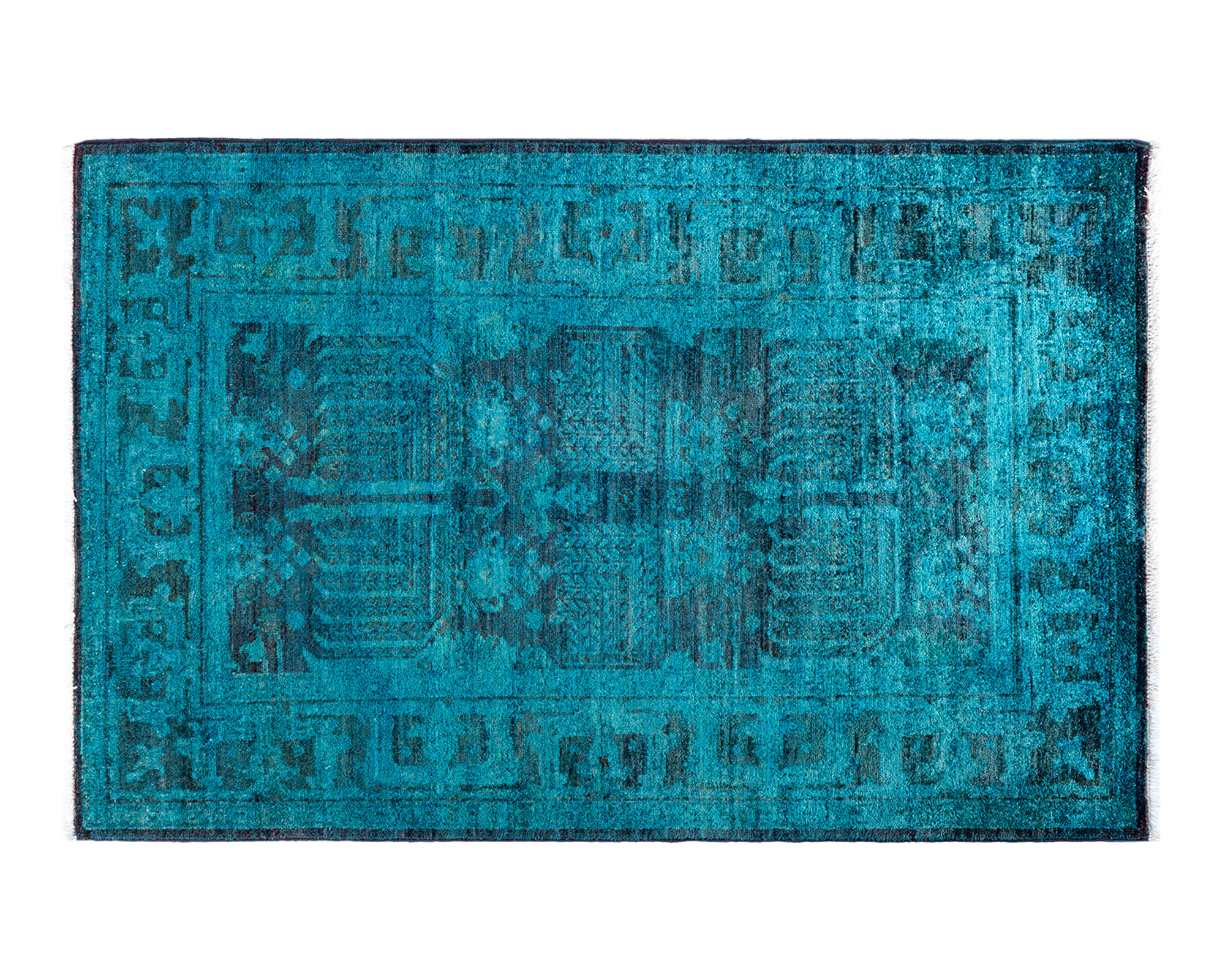 One-of-a-Kind Hand-Knotted Brown Rug, 3'2" x 4'10"