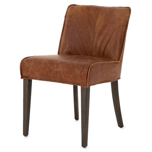 Ezra Leather Dining Chair, Sienna Chestnut~P77600032