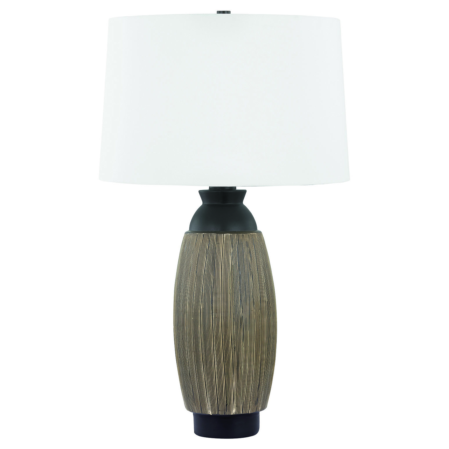 Cyris Ceramic Table Lamp, Distressed Bronze/Cultured Black