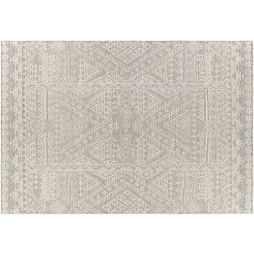 Brandy Hand-Knotted Rug, Gray/Beige~P77625438