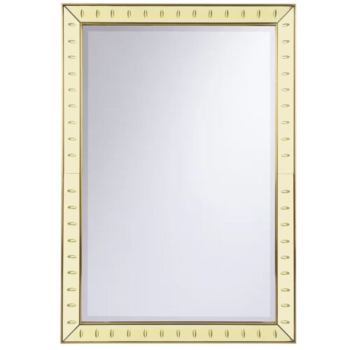 Samuel Beaded Brass Wall Mirror, Gold