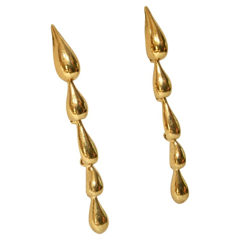 Givenchy Tiered Gold Dangle Earrings