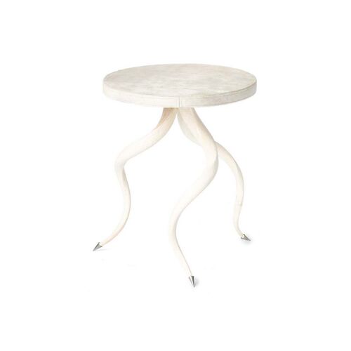 Kudu Horn Side Table, Cream Leather~P77536661