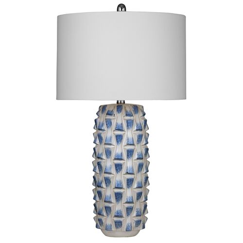 Aurelian Ceramic Table Lamp, Blue/White