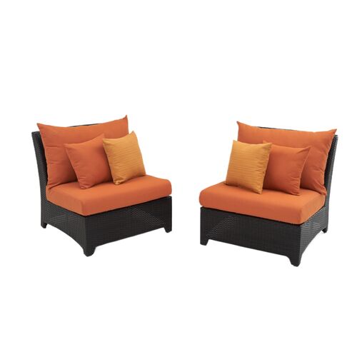 S/2 Deco Armless Chairs, Espresso S/2 Deco Armless Chairs, Espresso