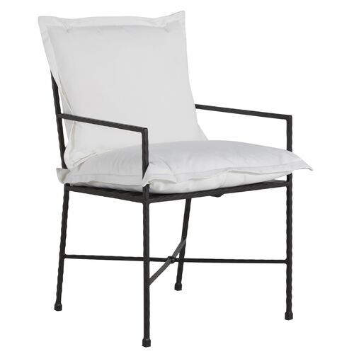 Italia Outdoor Arm Chair, Black Wrought Iron~P77619698