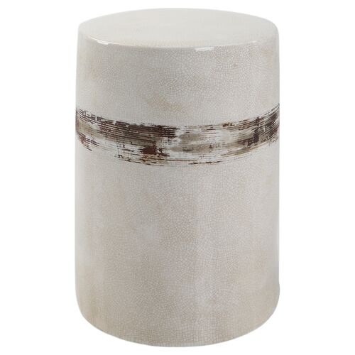 Quentin Ceramic Garden Stool, White Quentin Ceramic Garden Stool, White