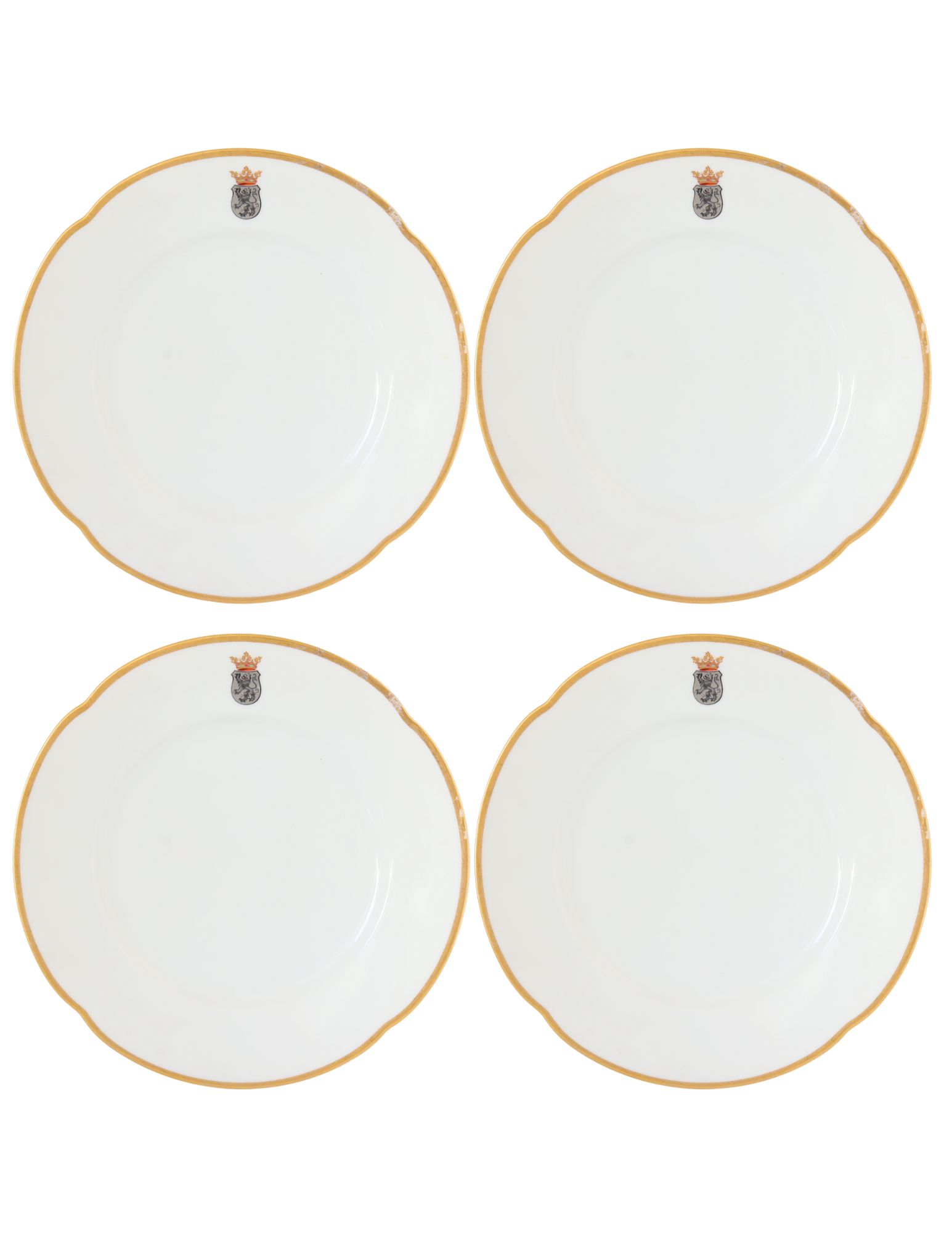 English Porcelain Crested Dinner Plates~P77728941