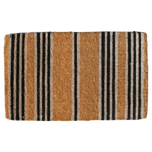 Stripes Outdoor Mat, Brown/Black~P76987740