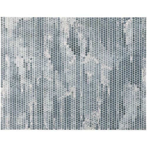 Hadley Abstract Rug, Blue/Silver~P77607195