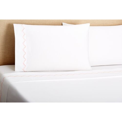 Francesa Scalloped Sheet Set, Pink