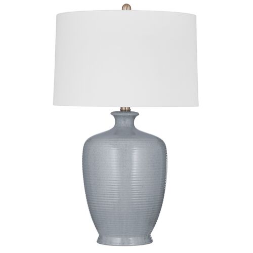 Linda Ceramic Table Lamp, Light Gray Linda Ceramic Table Lamp, Light Gray