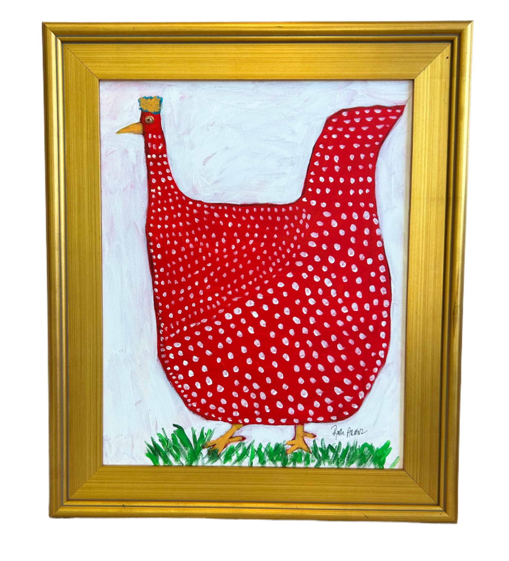 Folk Art Chicken Hen Rooster Painting~P77678580