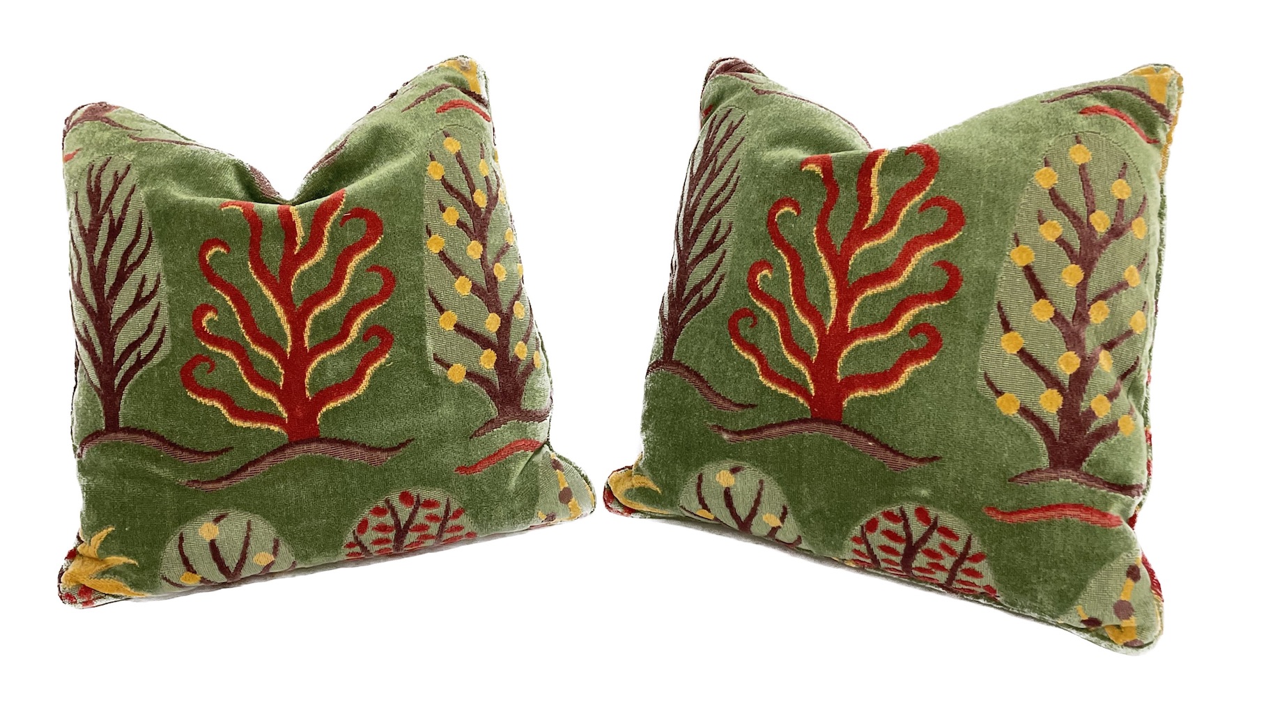 Clarence HouseCoral Velvet Pillows, Pair~P77681980