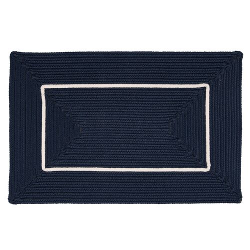 Accent Doormat, Navy/White
