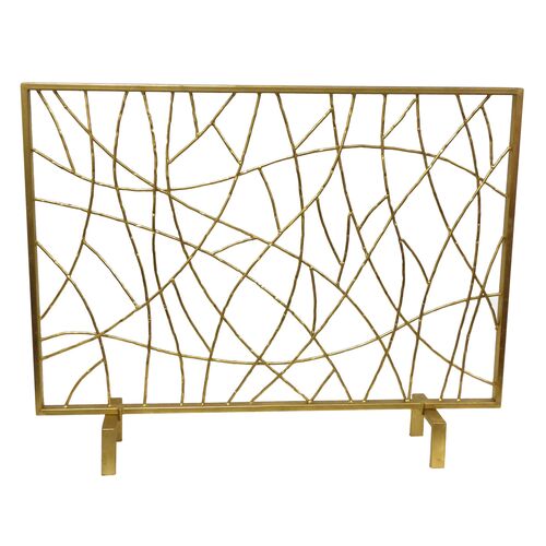 40" Twig Fire Screen, Gold~P77356060