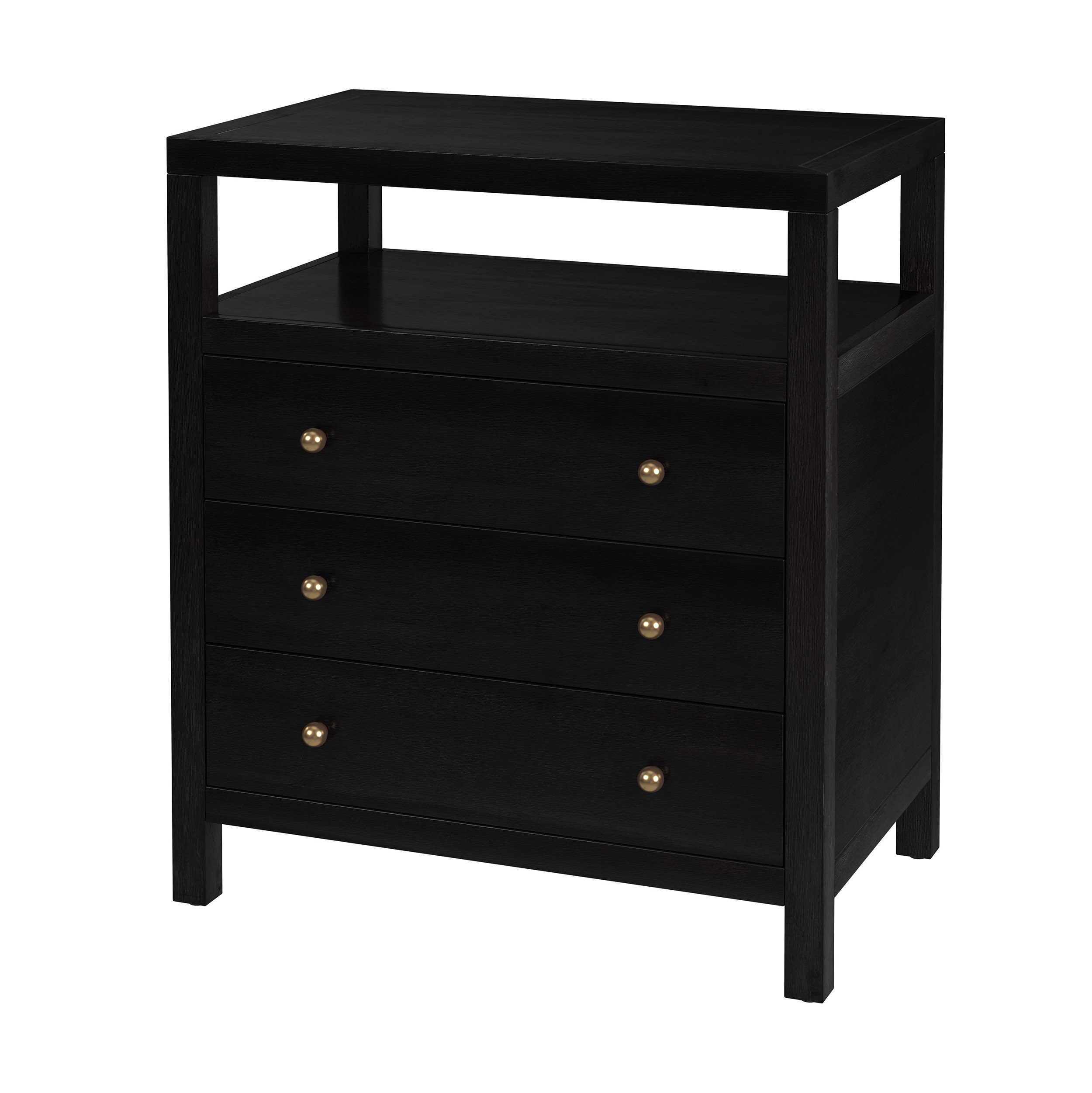 Charlie 27" 3-Drawer Tall Nightstand w/ Open Shelf on Top Charlie 27" 3-Drawer Tall Nightstand w/ Open Shelf on Top