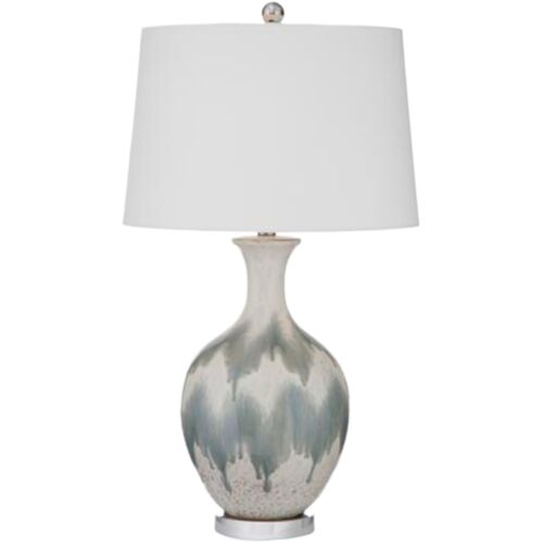 Reid Ceramic Table Lamp, Gray/Blue
