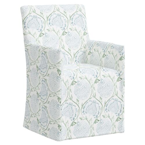 Edith Slipcover Dining Armchair, Ranjit Floral~P111115686