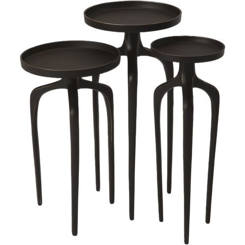 S/3 Graham Aluminum Scatter Tables, Black S/3 Graham Aluminum Scatter Tables, Black
