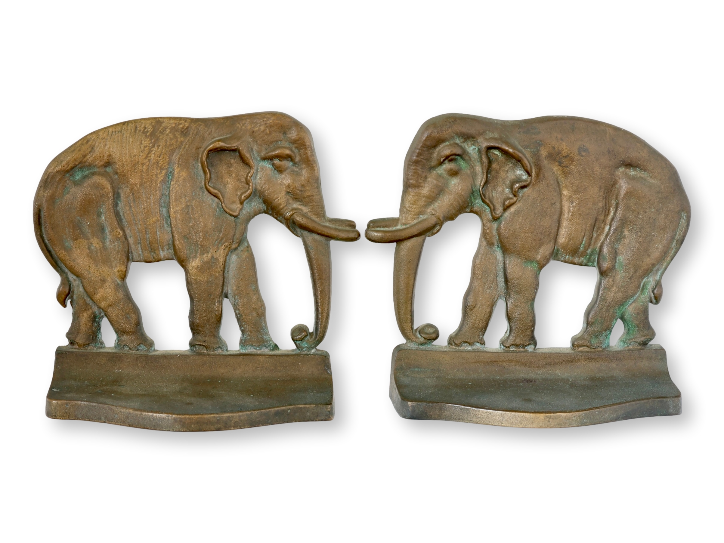Bronze Elephant Bookends, a Pair Bronze Elephant Bookends, a Pair~P77746185