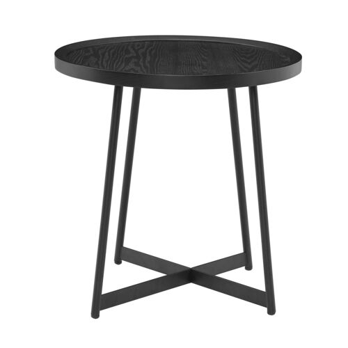 Komorebi 22" Round Side Table, Black Ash