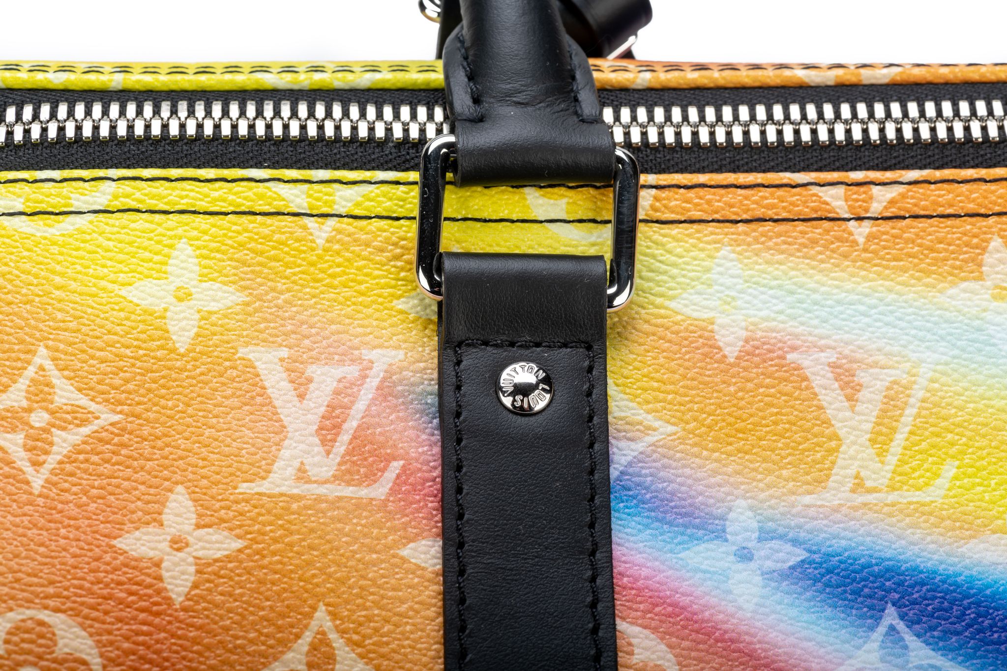 Louis Vuitton Virgil Abloh Monogram Sunset Coated Canvas Keepall Xs Silver Hardware, 2021 (Like New), Handbag