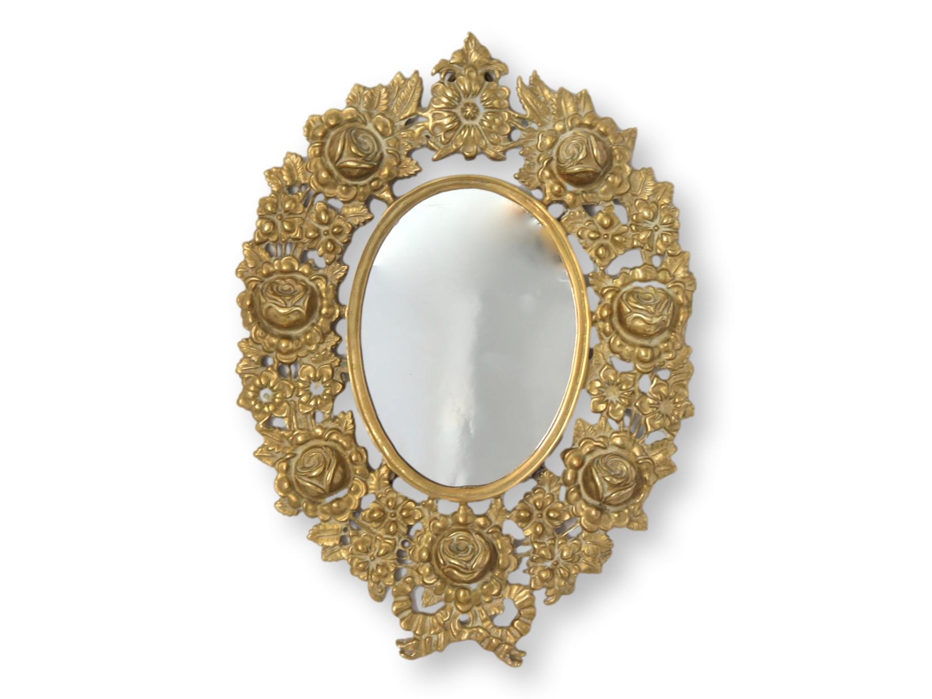 English Solid Brass Wall Accent Mirror~P77673225