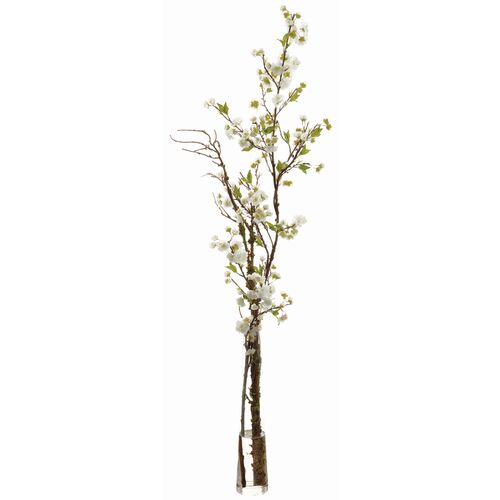 52" Cherry Blossoms in Glass Vase, Green 52" Cherry Blossoms in Glass Vase, Green