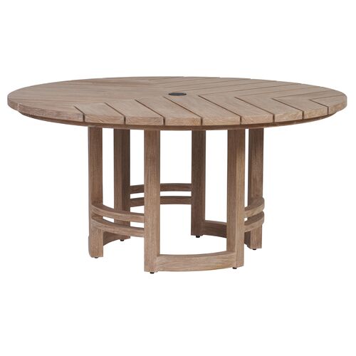 Stillwater Cove Outdoor Round Dining Table, Brown