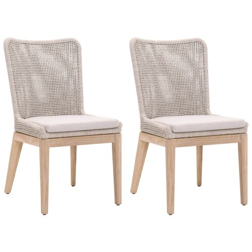 S/2 Roux Outdoor Rope Side Chairs, Taupe/Gray~P77564780