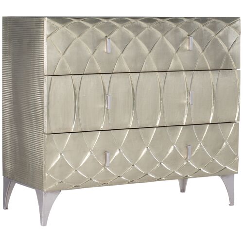 Melange Mathilda 3-Drawer Chest, Silver