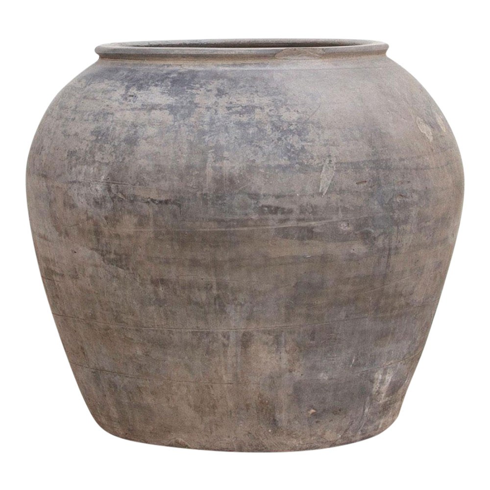Weathered Gray Clay Pot~P77669476