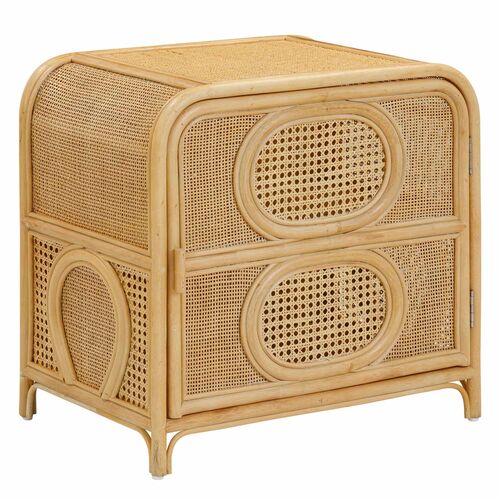 Ullric Rattan Nightstand, Black Ullric Rattan Nightstand, Black