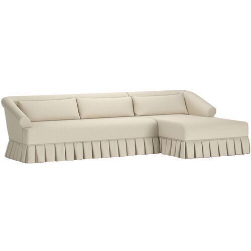Hank Pleated-Skirt Linen Sectional Hank Pleated-Skirt Linen Sectional
