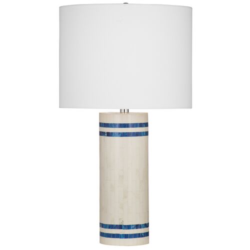 Benton Bone Inlay Table Lamp, Blue/White
