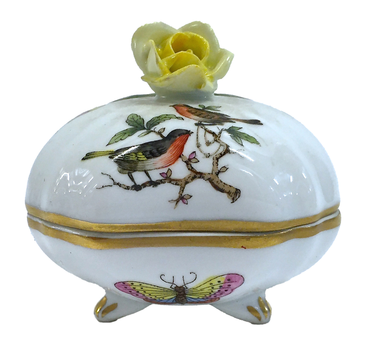 Herend Wildbird, Butterfly, & Rose Box~P77662621