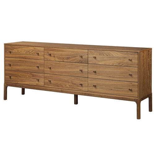 Wesley 9-Drawer Dresser, Natural Walnut